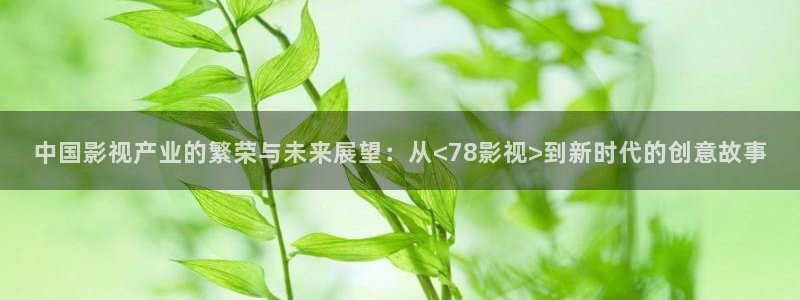 四库影院永久地址www：中国影视产业的繁荣与未来展望：从<78影视>到新时代的创意故事